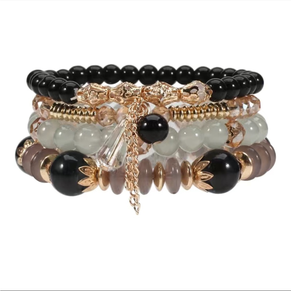 Bracelet Set(Black/Mauve)